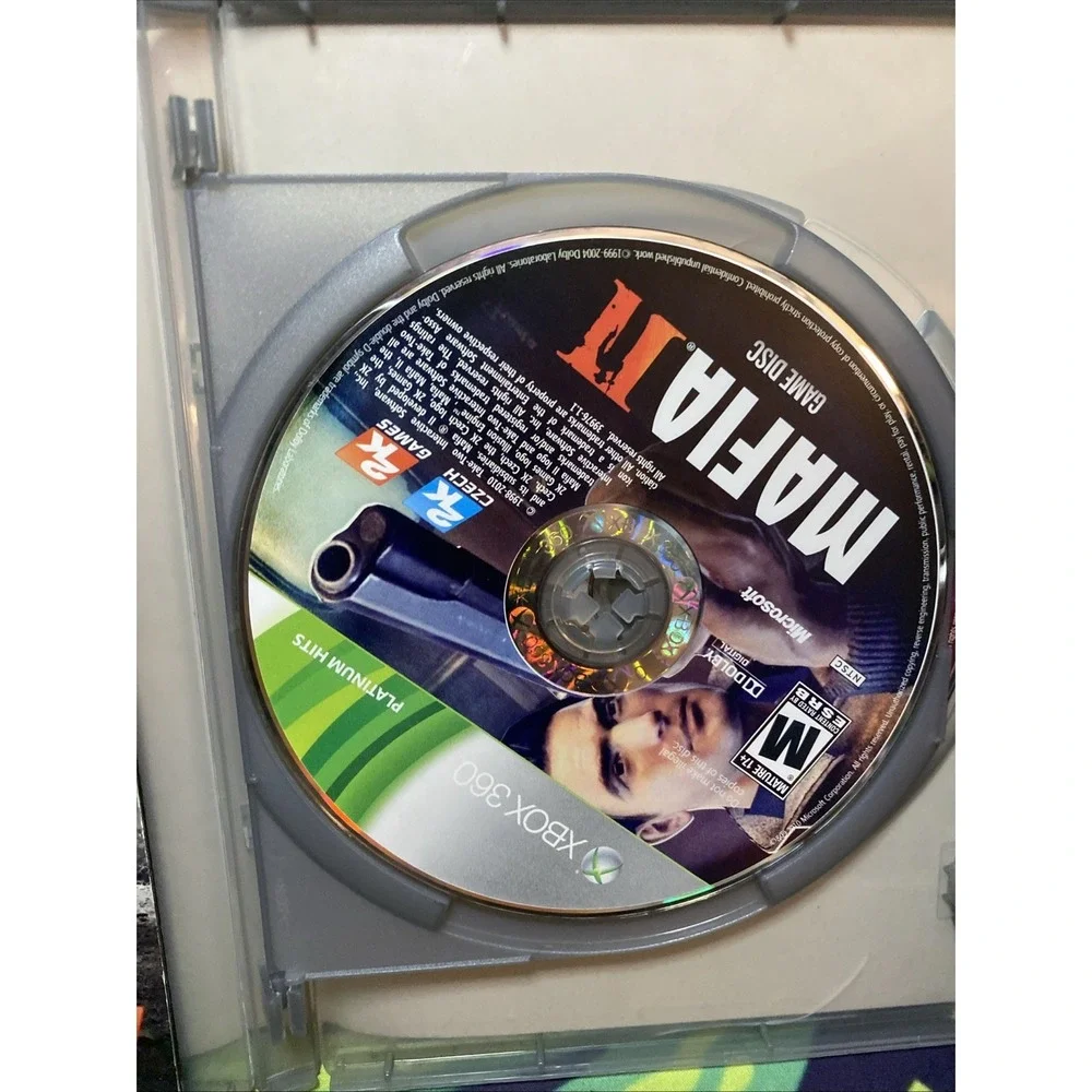 Mafia II (Xbox 360, 2011) Platinum Hits Complete w/ 2-Discs Game Manual
